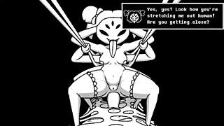 Detailed spider banging scene in undertale mod with furry group