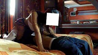 is that schoolgirl getting fucked hotly in her skirt at the hotel?