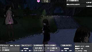 sereka exposes under coat outdoors 😳