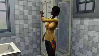 Stepbrother catches his Indian stepsister naked in bed and fucks her after licking her.