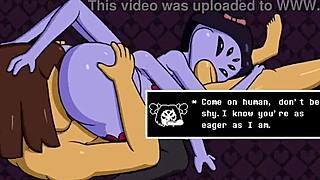 Detailed spider banging scene in undertale mod with furry group
