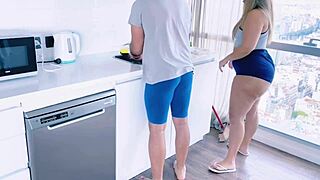 Hot sex in kitchen while cake bakes!