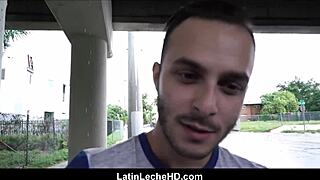 straight latino boy paid to fuck and suck gay stranger from street making movie pov 😈
