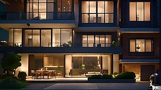 Nerdy girl in 3d hentai outfit encounters huge monster with big cock