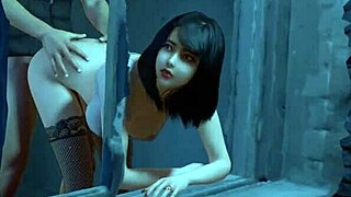 Ever seen a 3D skinny Asian babe in fishnets getting hardcore interracial action?