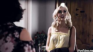 Married woman with mature look has sex with younger man and his teenager son