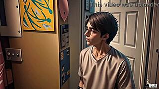 Nerdy girl in 3d hentai outfit encounters huge monster with big cock