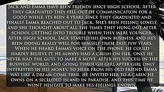 Jack and Emma get spanked in a paradise hentai scene