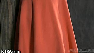 Babe hangs upside down for blowjob