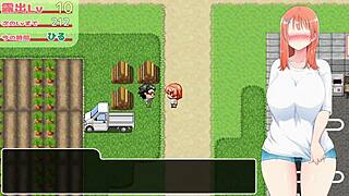 She gets sexy red bikini from another girl in rural exhibitionist fun.