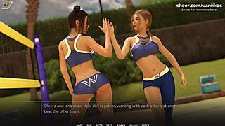 Does this busty babe give handjob in public shower?