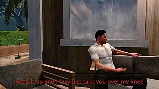 Jack and Emma get spanked in a paradise hentai scene