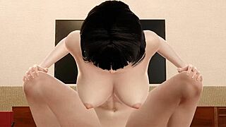 Young Japanese girl with soft breasts fucks her boyfriend in the motel