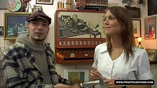 Hana's first blowjob leads to cum on face.