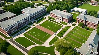 Nerdy girl in 3d hentai outfit encounters huge monster with big cock