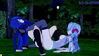 chris yukine and tsubasa intense lesbian play in symphogear?