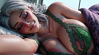 wanna see a horny milf get cum on tits and a creampie in bed?