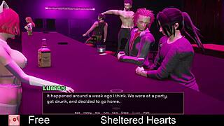 Sheltered hearts explore dating in erotic game.