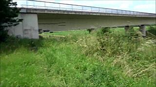 Young Blonde Gets Taken Advantage Of Outdoors By Perverse Man