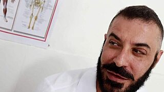 The masseur begins his first session at the spa.