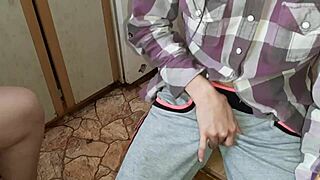 Wanna join us? Three students get off in the kitchen!