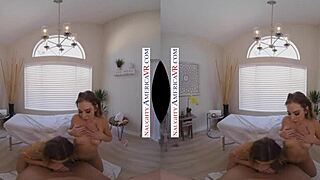 First massage parlor visit turns steamy with hot blondes Aiden Ashley and Tiffany Watson. Handjobs and cum on tits await!