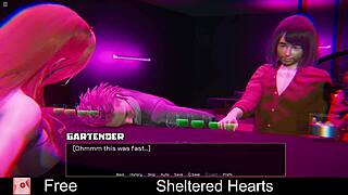 Sheltered hearts explore dating in erotic game.