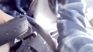 i give a morning blowjob to my buddy in the car, swallowing his big monster cock mouthful