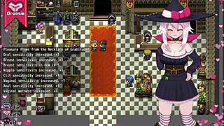 Bruxinha says, 'first job as prostitute, doing espanhola' in hentai
