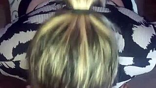 latina slut gives blowjob to black cock