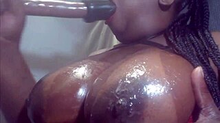 Deepthroat Gagging On Huge Oiled Cock Like A Whore!