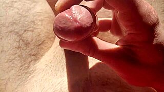 Bold Edging From Flaccid Cock, Playing With Precum In Close Up Natural Light.
