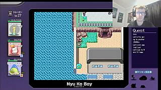 accidents lead to sex at indoor pool in pokemon parody hentai game