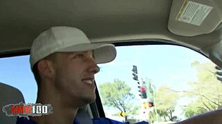 Skinny teen with short hair gets hard fucked by huge cock.