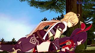 Amber And Fischl Fuck Aether Hard!