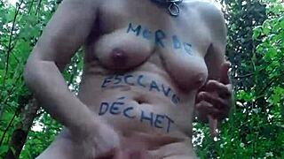 i am the female slave in the forest masturbating outdoors