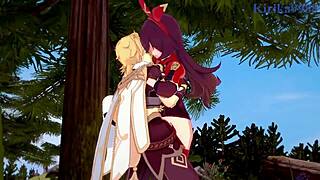 Amber And Fischl Fuck Aether Hard!