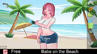 Babe relaxes on the beach