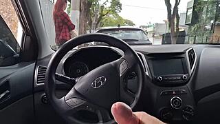 Risky Outdoor Handjob for Student in Public Streets?