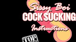 Sissy boi learns COCK SUCKING instructions like a whore.