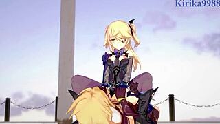 Amber And Fischl Fuck Aether Hard!