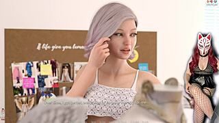 Beautiful 18yo teen cosplayer grows up in see through skirt