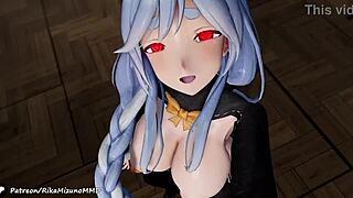 Pekomama performs a seductive connection dance in MMD as a virtual youtuber.