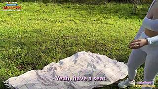 a strange girl begged for sex and got pounded in the woods right away