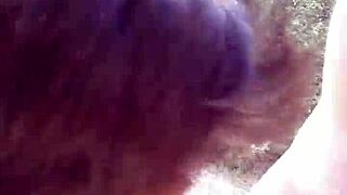 Petite latina sucks huge cock by riverfront