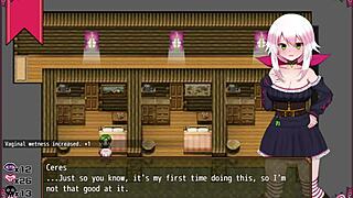 Bruxinha says, 'first job as prostitute, doing espanhola' in hentai