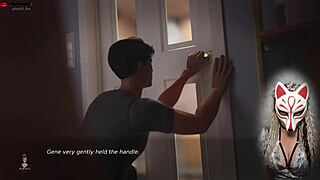 Big cock thigh job in the kitchen with undressing and pussy play