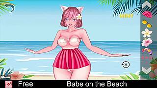 Babe relaxes on the beach