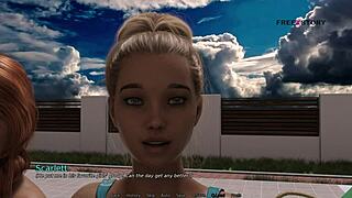 my dorm 4 - games in pool - mark playin with his stepsister and her friends