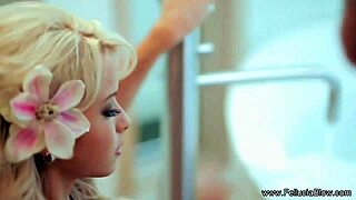 cfnm blowjob from blonde milf is the best gift